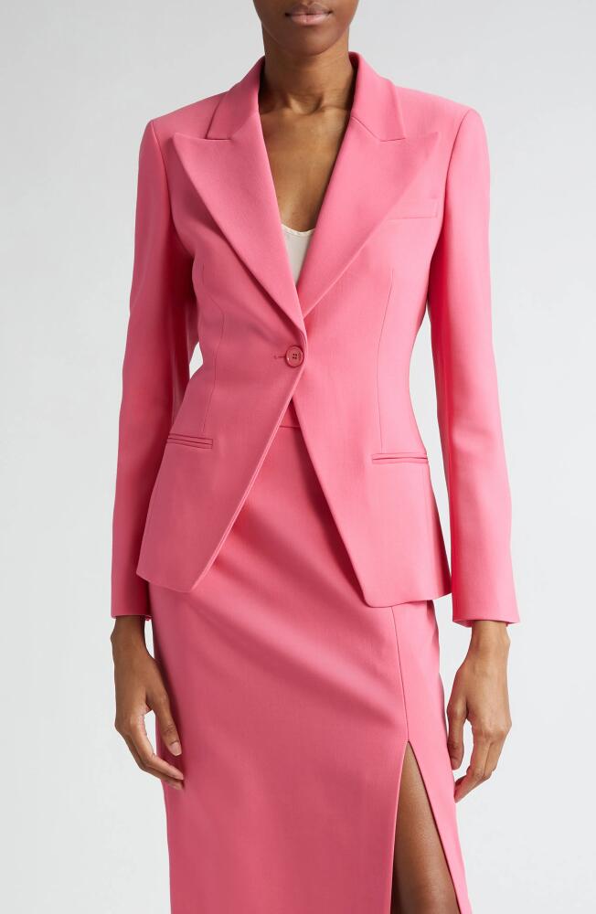 Michael Kors Collection Peak Lapel Wool Blend Blazer in Azalea Cover