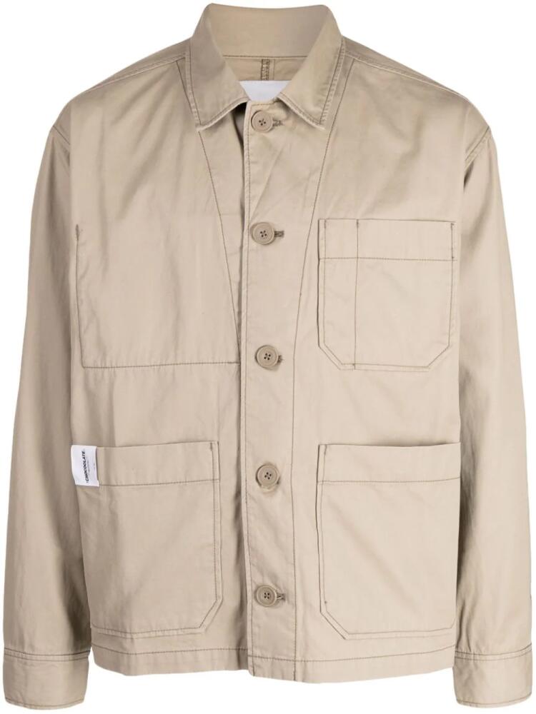 CHOCOOLATE multi-pocket cotton shirt jacket - Brown Cover