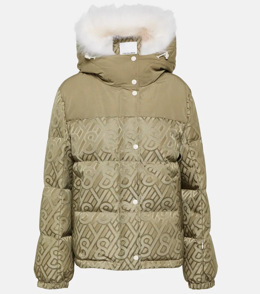 Yves Salomon Logo shearling-trimmed down jacket Cover