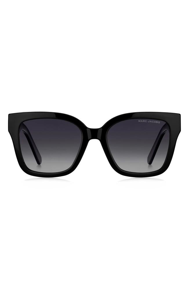 Marc Jacobs 53mm Gradient Square Sunglasses in Black Grey/Gray Polar Cover