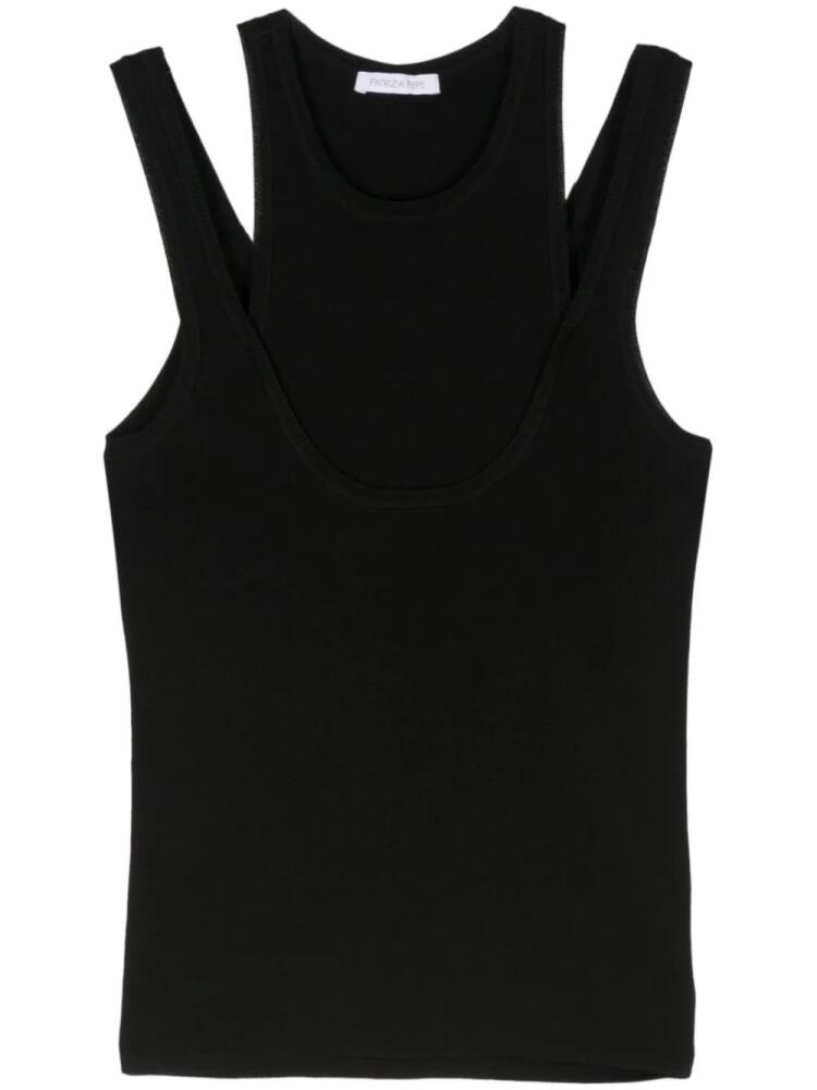 Patrizia Pepe logo-charm tank top - Black Cover