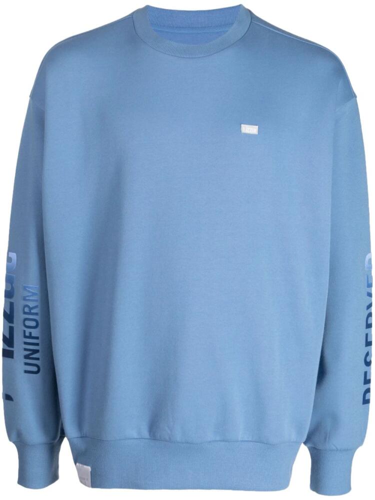 izzue logo-print crew-neck sweatshirt - Blue Cover