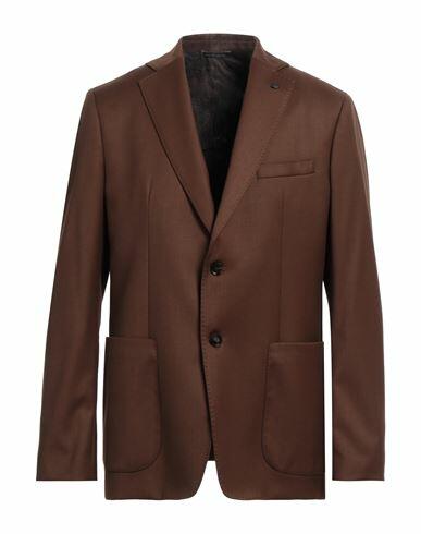 Alessandro Dell'acqua Man Blazer Brown Polyester, Viscose, Elastane Cover