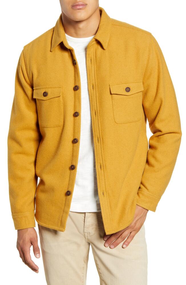 The Normal Brand Brightside Regular Fit Wool Blend Shirt Jacket in Yellow Cover