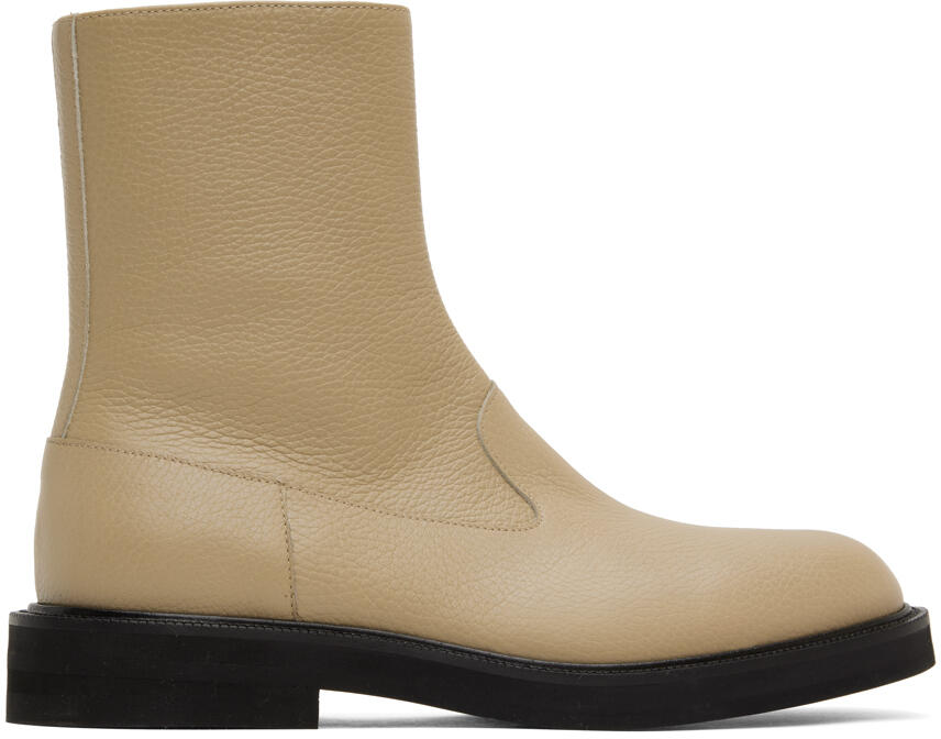 Dries Van Noten Beige Leather Chelsea Boots Cover