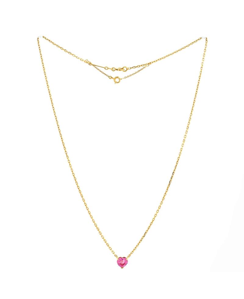 Pre-Owned Cartier Vintage Heart Necklace 18K Gold and Pink Sapphire Cover