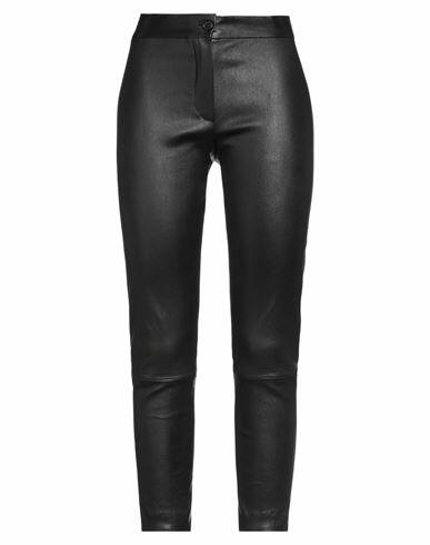 Ann Demeulemeester Woman Pants Black Soft Leather Cover