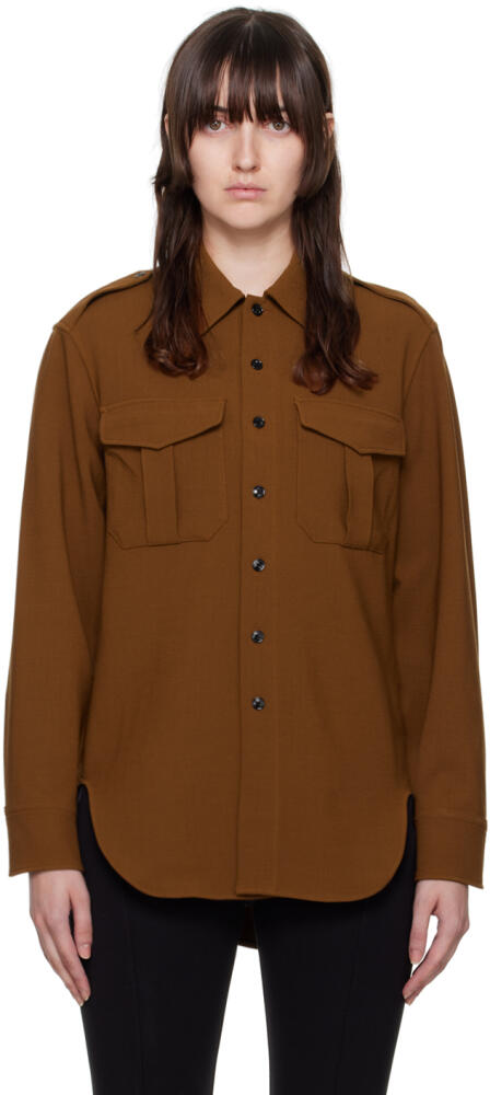 rag & bone Brown Howie Military Shirt Cover