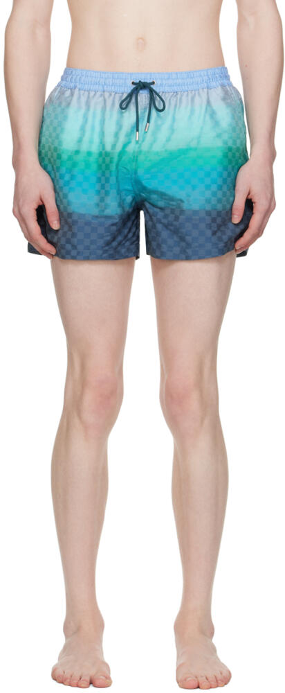 Paul Smith Blue Check Swim Shorts Cover