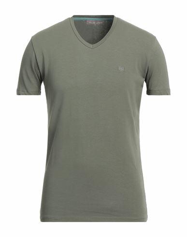 Yes Zee By Essenza Man T-shirt Military green Cotton, Elastane Cover