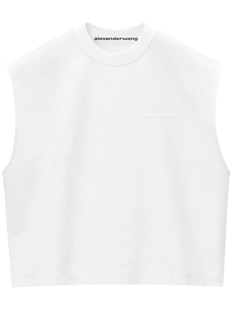 Alexander Wang logo-embossed cotton tank top - White Cover