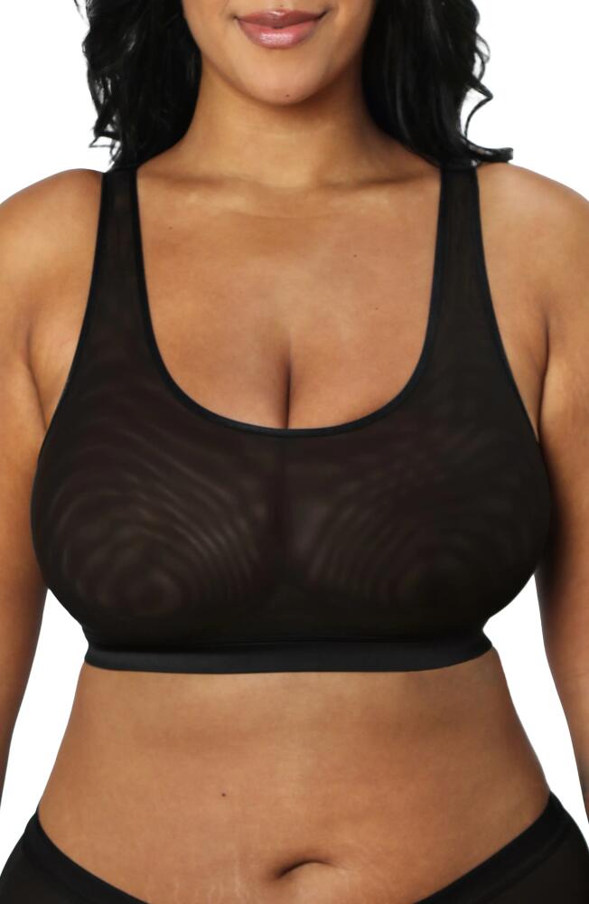 Curvy Couture Sheer Mesh Crop Bralette in Black Hue Cover