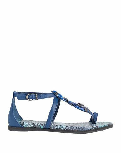 Apepazza Woman Thong sandal Blue Leather Cover