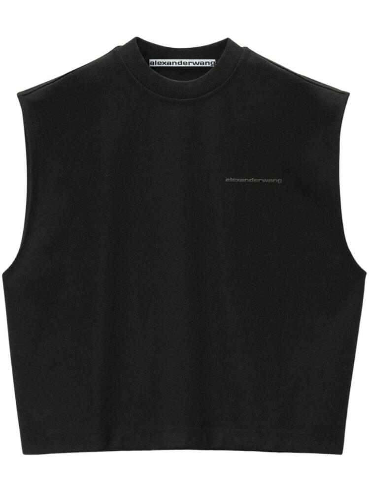 Alexander Wang logo-embossed cotton tank top - Black Cover