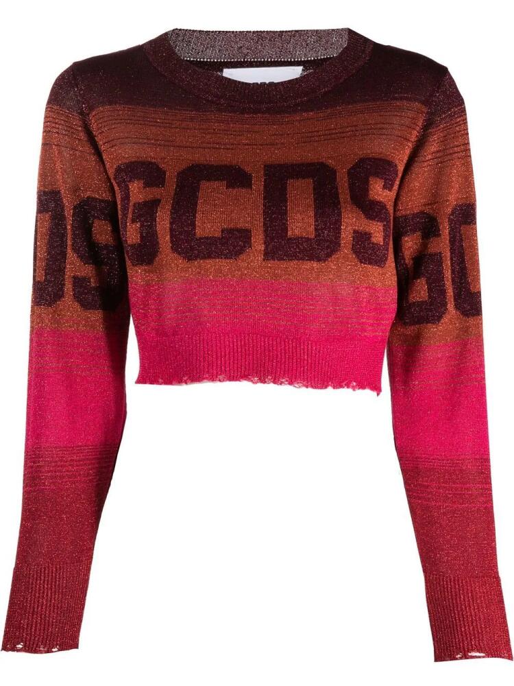 GCDS logo-print striped jumper - Pink Cover