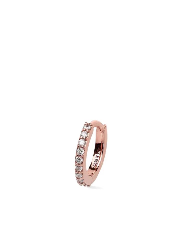 Lark & Berry 14kt rose gold medium Modernist diamond hoop earring - Pink Cover