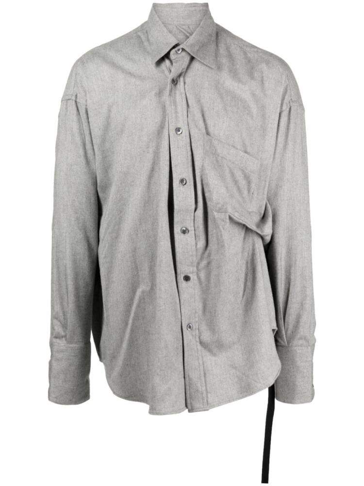 marina yee pleat-detail cotton shirt - Grey Cover