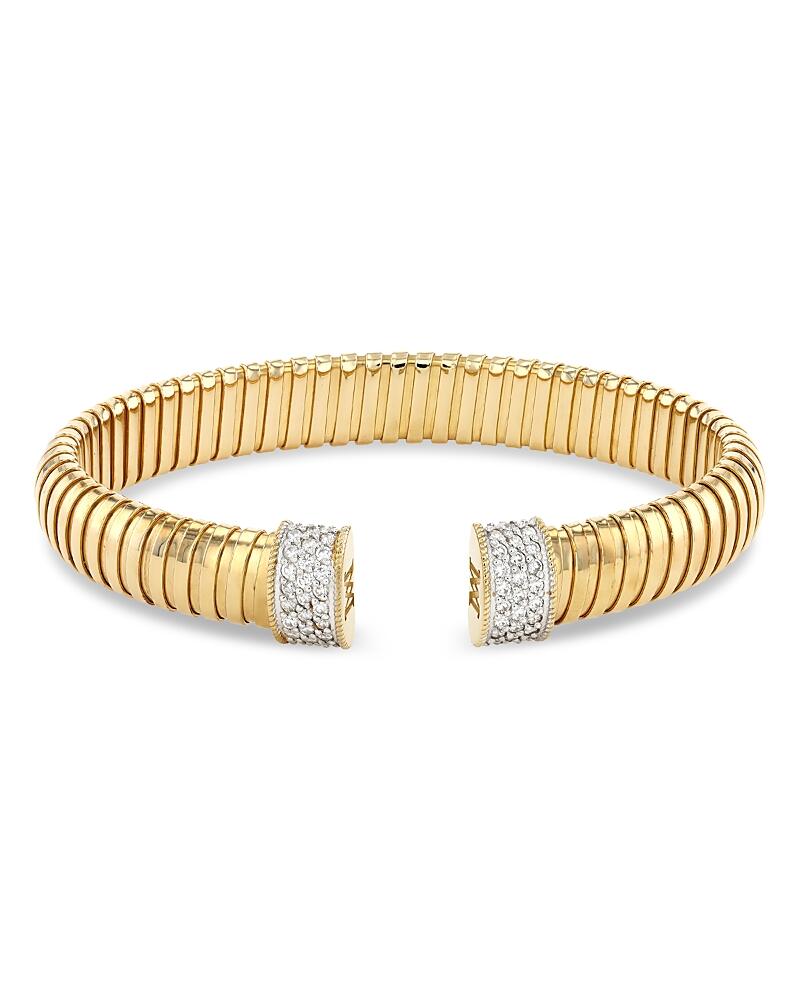 Alberto Milani 18K Yellow Gold Via Mercanti Diamond Tubogas Cuff Bangle Bracelet Cover