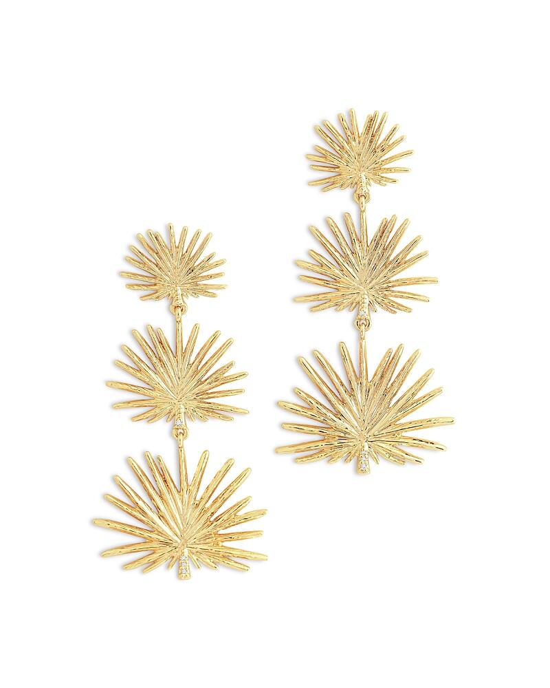 Anabel Aram Pave Fan Palm Triple Drop Earrings Cover