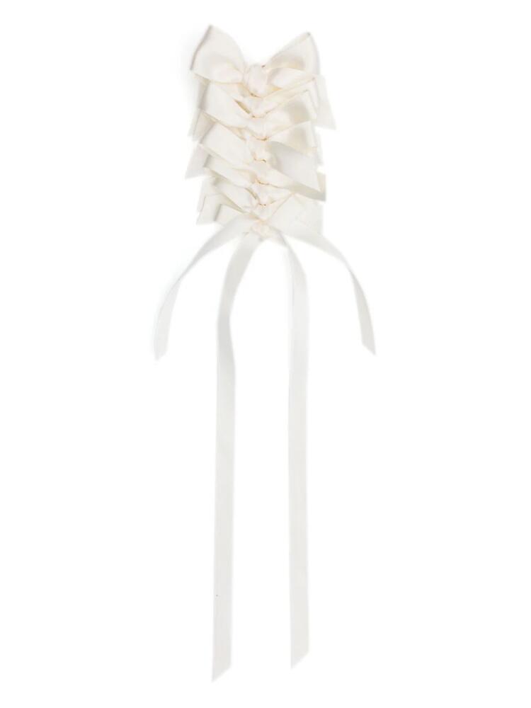 Simone Rocha long Rosette Bow brooch - White Cover