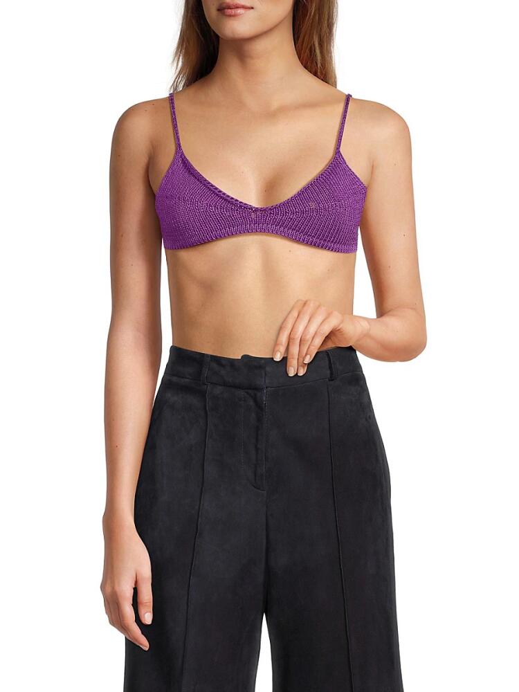 Khaite Women's Carla Knit Bralette - Grape Cover