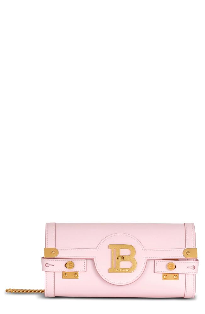 Balmain B-Buzz 23 Calfskin Leather Clutch in Pale Pink Cover