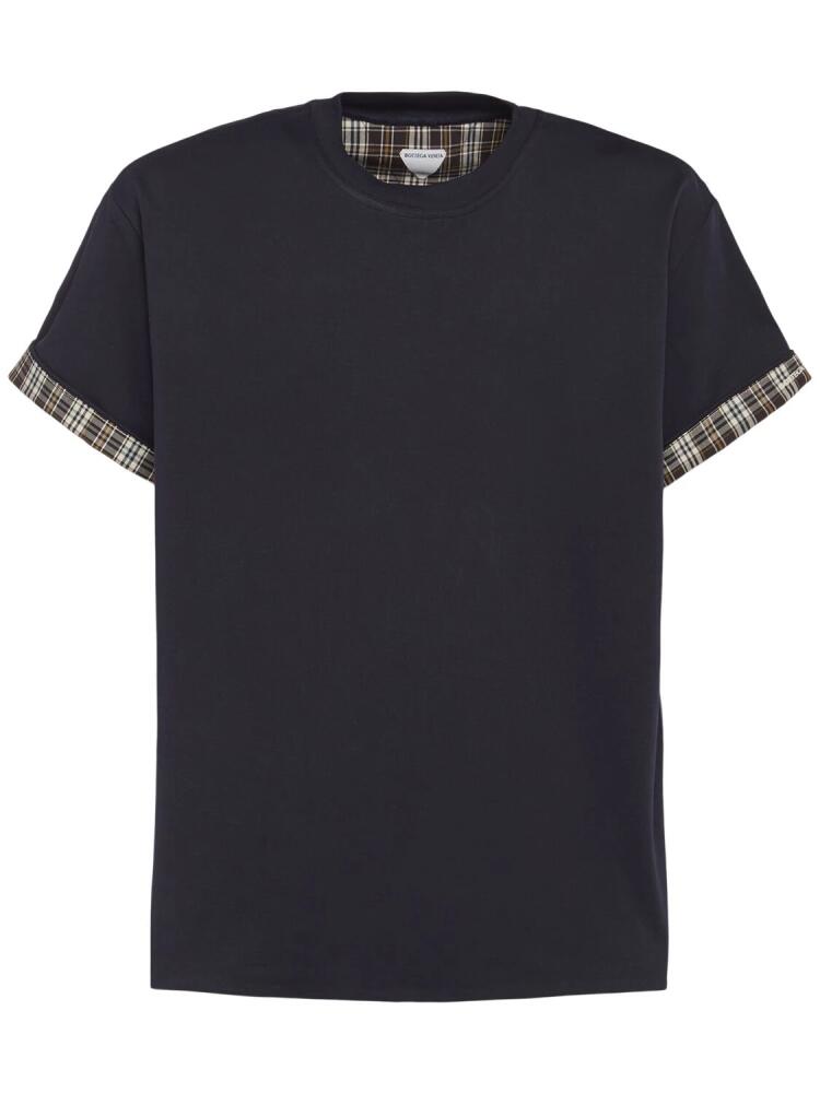 BOTTEGA VENETA Double Layer Checked Cotton T-shirt Cover