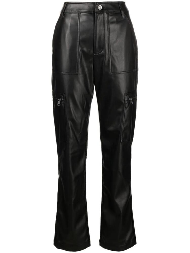 DKNY flared faux-leather cargo trousers - Black Cover