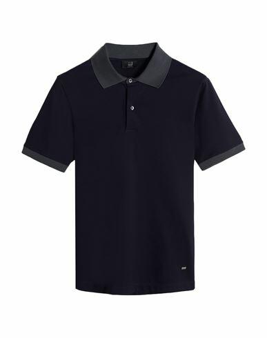 Dunhill Man Polo shirt Midnight blue Cotton, Elastane Cover