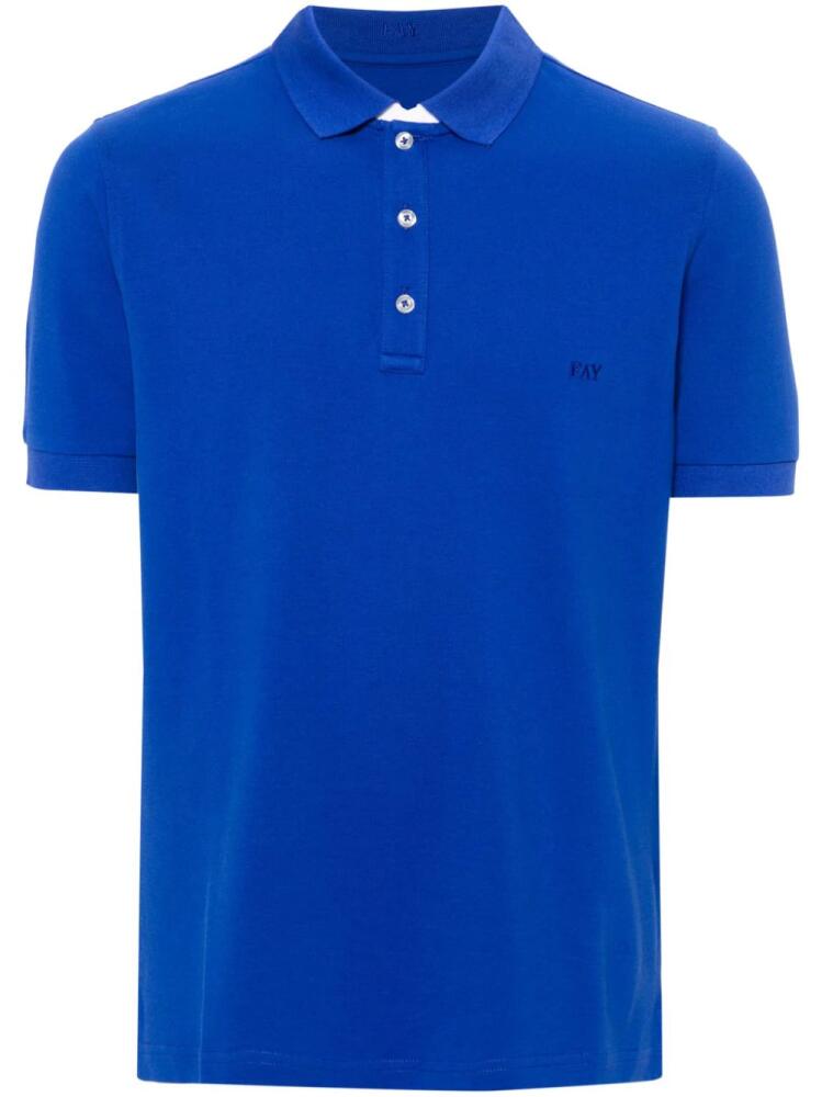 Fay logo-embroidered polo shirt - Blue Cover