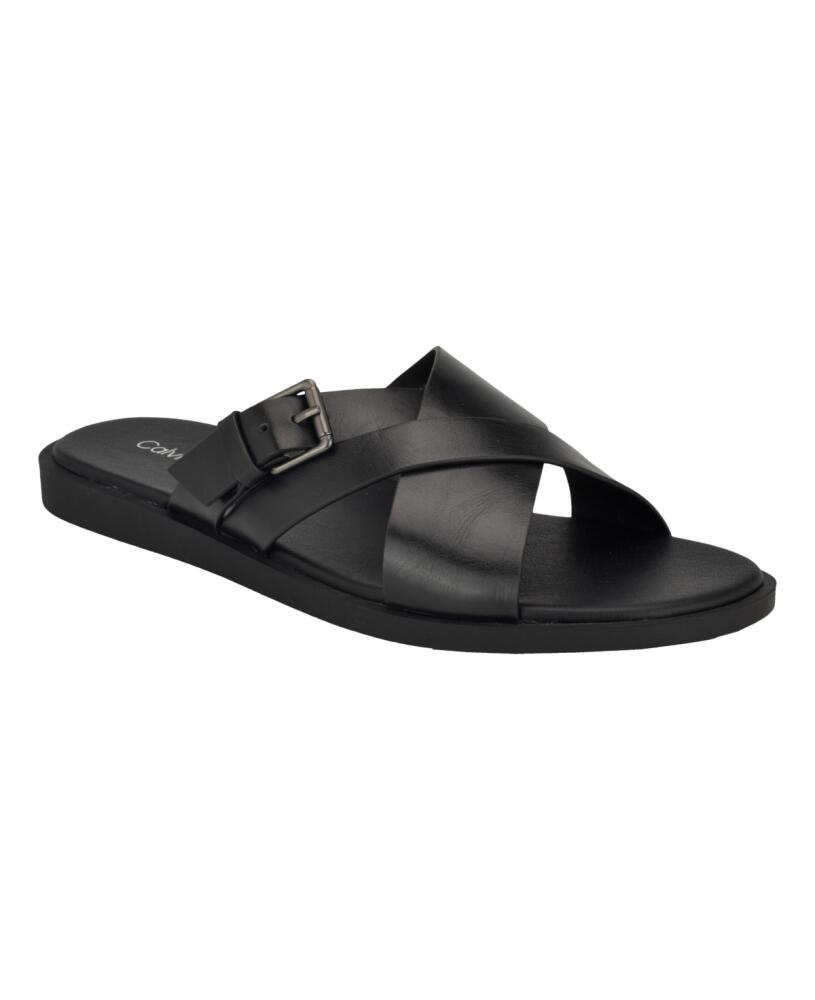 Calvin Klein Men's Elon Casual Slip-On Flat Sandals - Black Cover