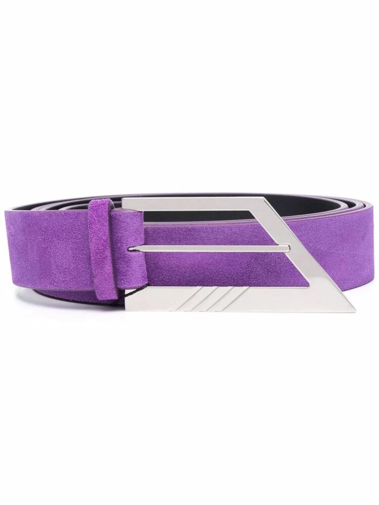 The Attico pointed leather belt - Purple Cover