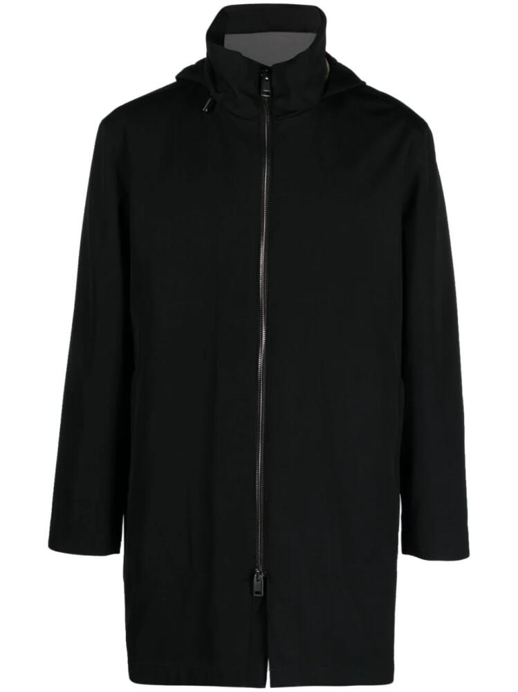 Brioni hooded cashmere-blend parka coat - Black Cover