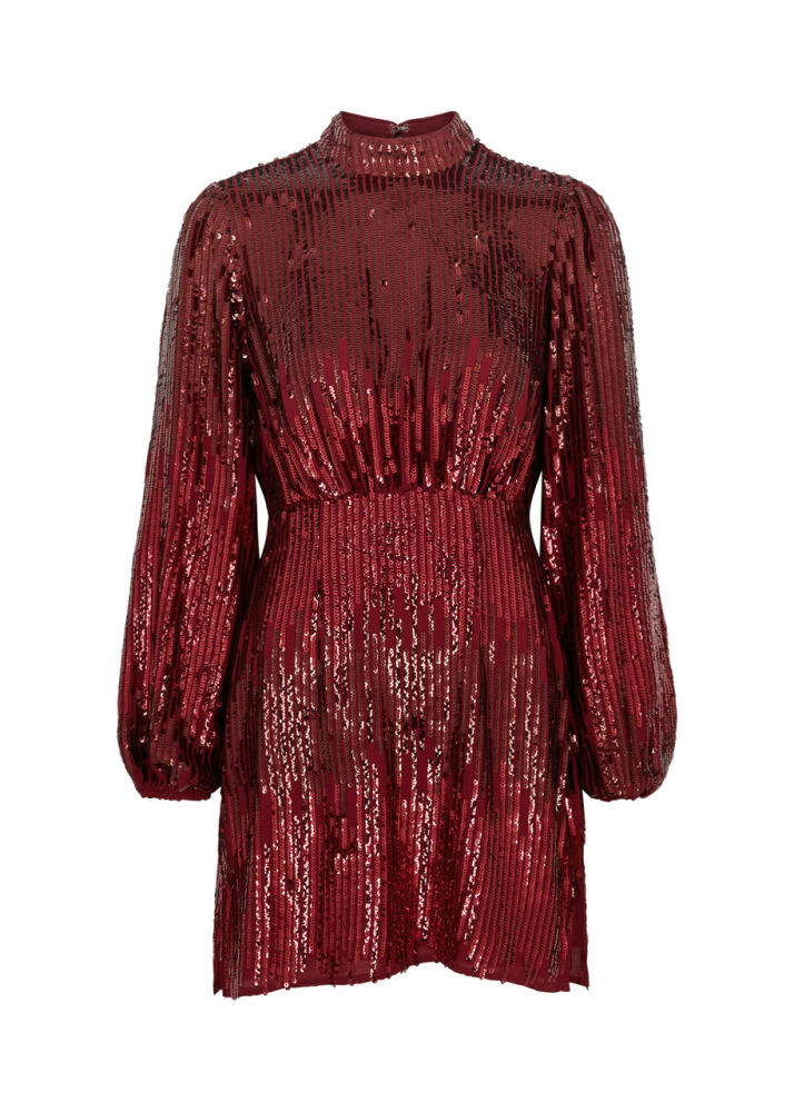 Rixo Samantha Sequin Mini Dress - Burgundy Cover