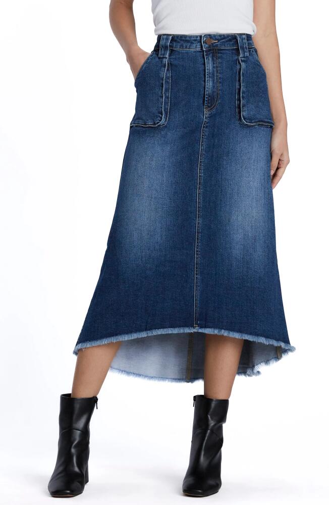 Wash Lab Denim Patch Pocket Denim Midi Skirt in Jannis Blue Cover