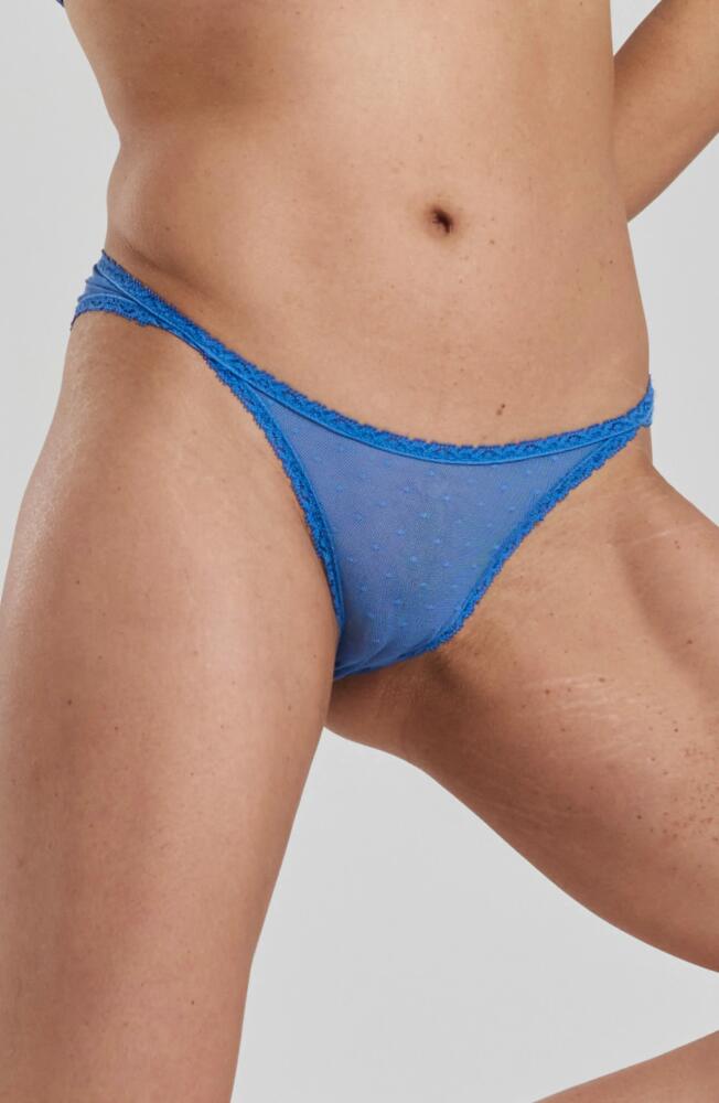 PEACHAUS Ume Recycled-Lace Mid-Rise Underwear in Mountain Blue Cover