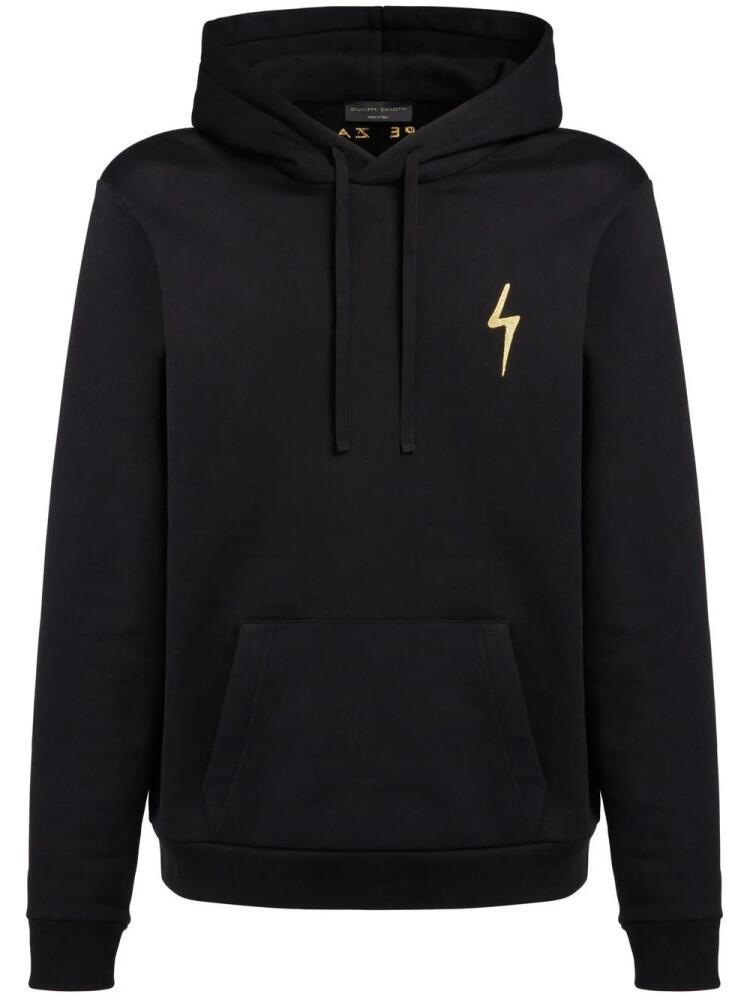 Giuseppe Zanotti embroidered logo drawstring hoodie - Black Cover