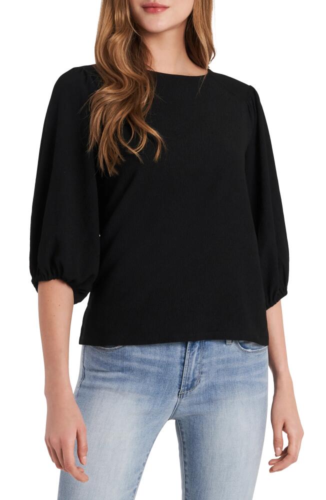 Vince Camuto Crinkled Puff Three-Quarter Sleeve Top in Rich Black Cover