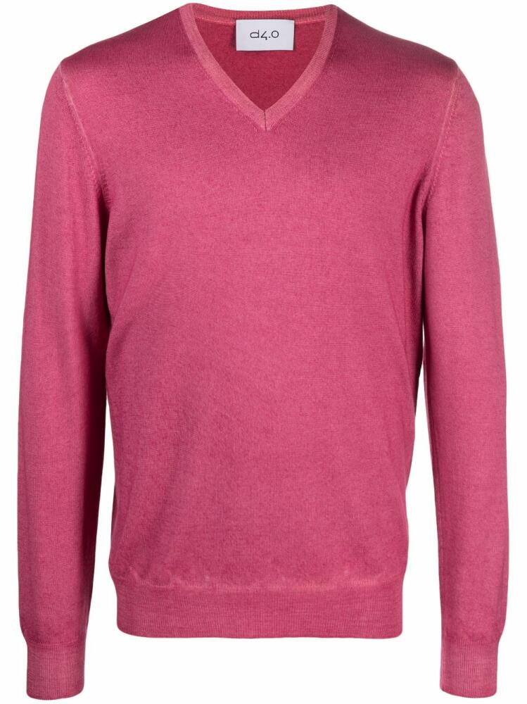 D4.0 virgin-wool crew-neck jumper - Pink Cover