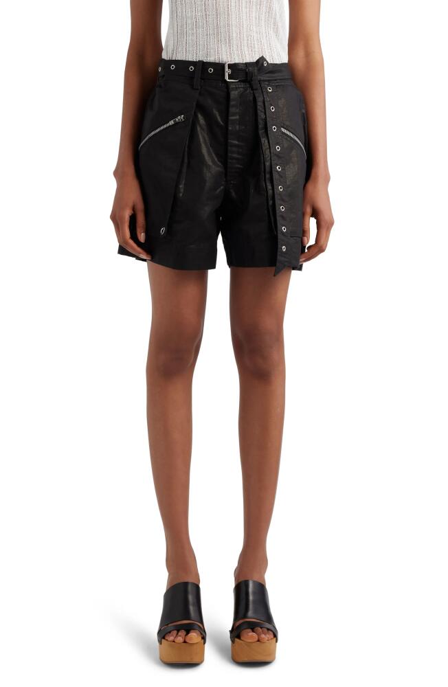 Isabel Marant Jeliano Belted Cotton & Linen Cargo Shorts in Black Cover