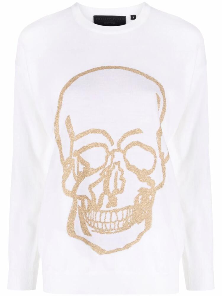 Philipp Plein skull-print jumper - White Cover