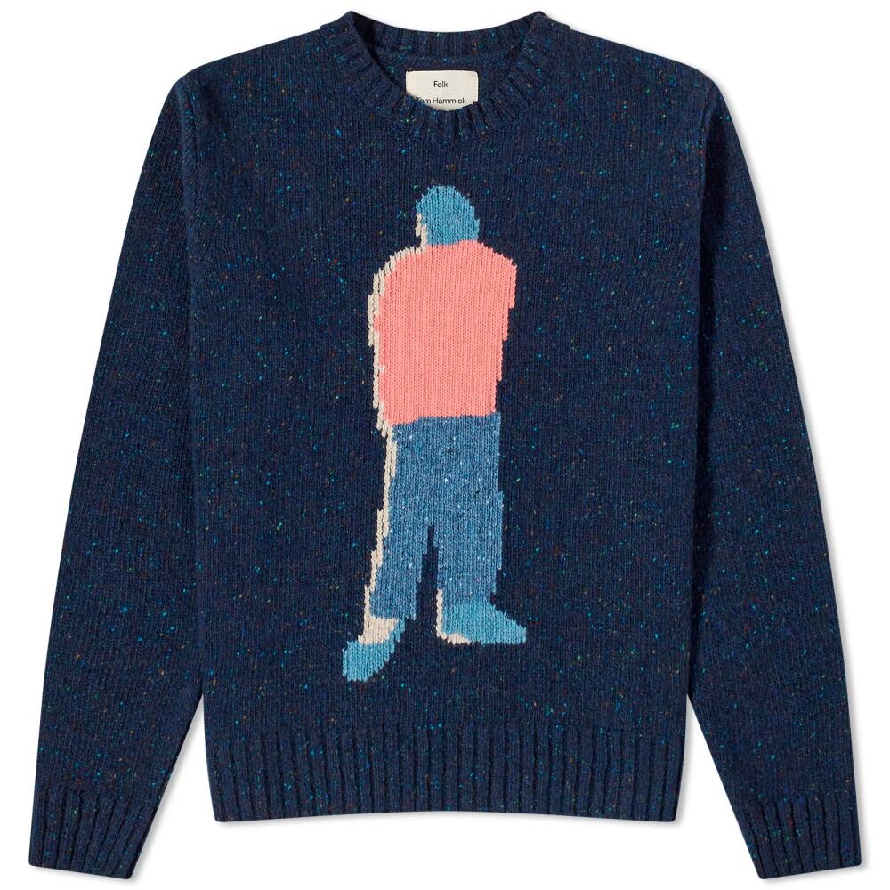 Folk Men's Figure Crew Knit in Indigio Cover