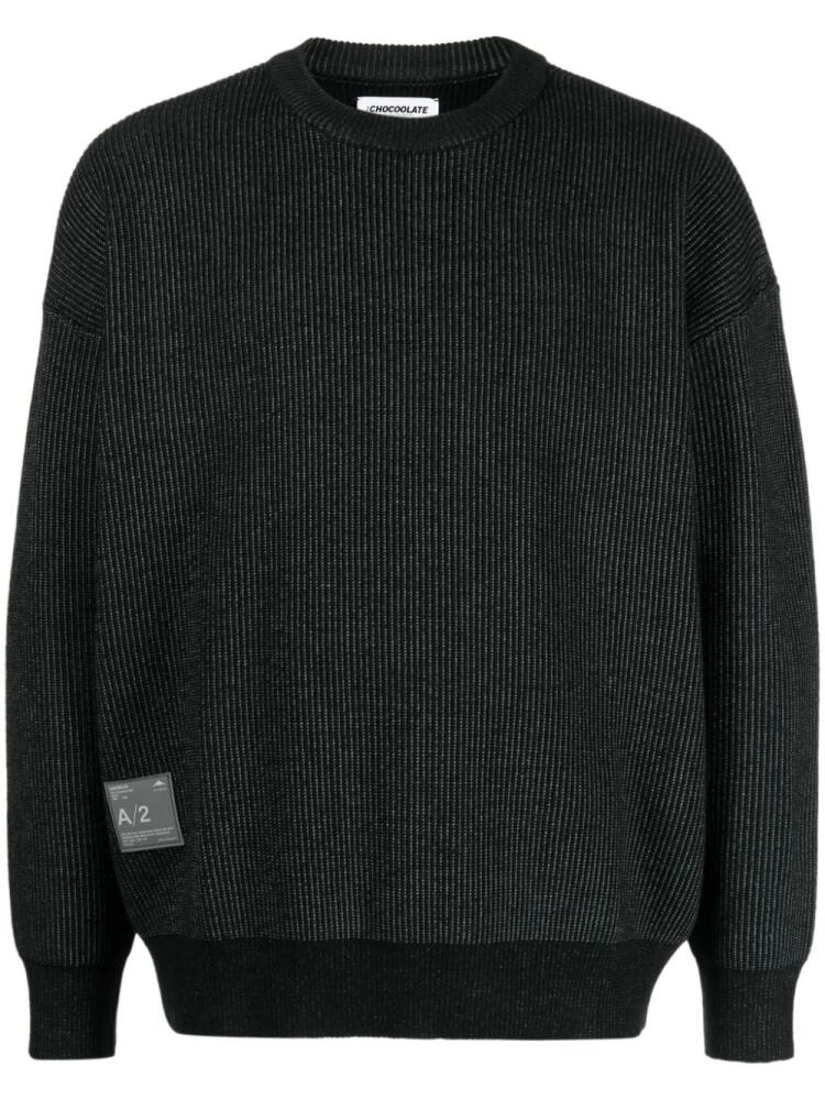 CHOCOOLATE logo-patch ribbed jumper - Black Cover