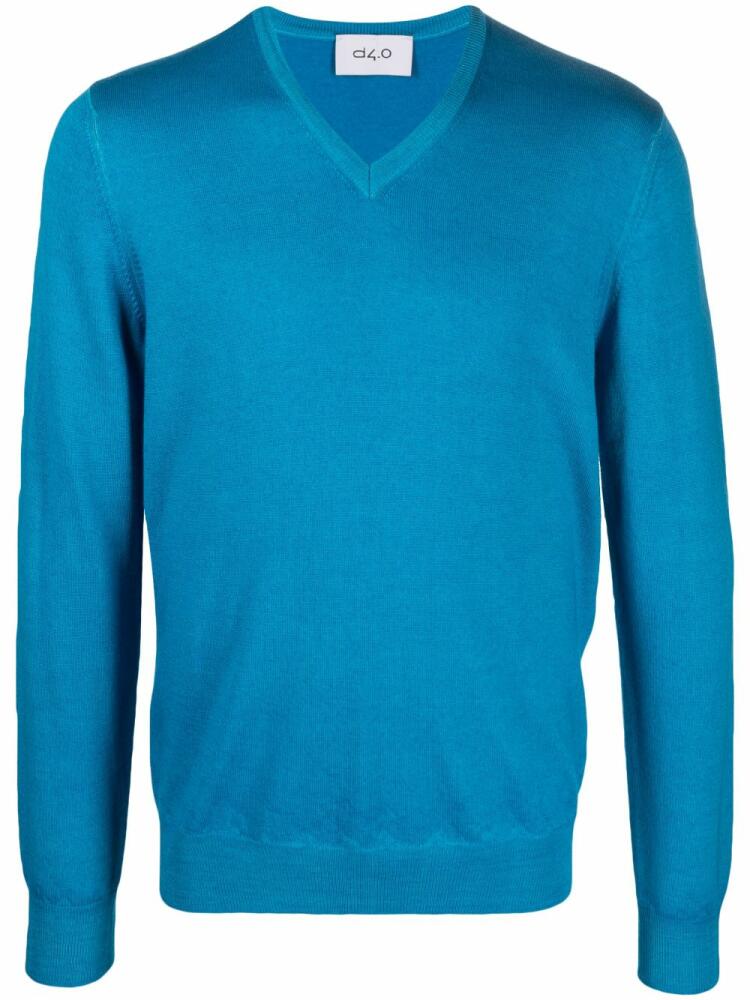 D4.0 virgin-wool crew-neck jumper - Blue Cover