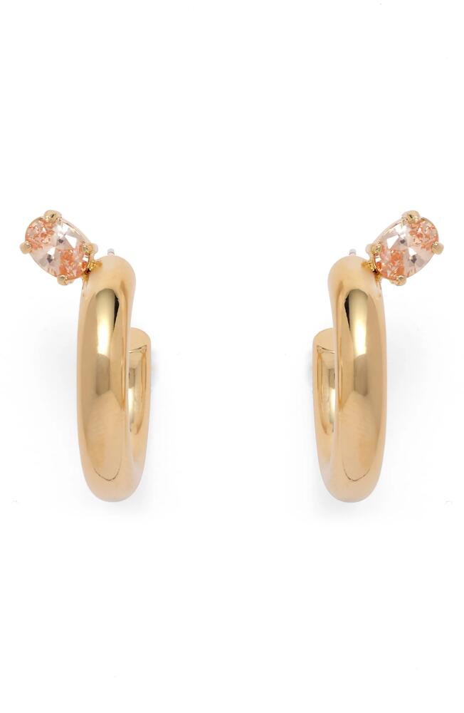 Lady Grey Tilt Hoop Earrings in Gold/Peach Cover