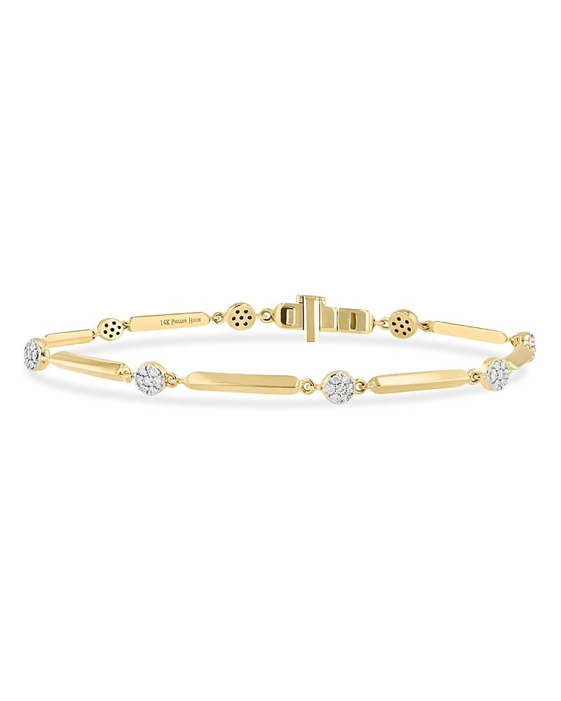 Phillips House 14K Yellow Gold & Rhodium Diamond Knife Edge Micro Infinity Line Bracelet Cover