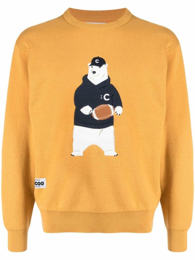 CHOCOOLATE logo-patch fine-knit jumper - Orange Cover