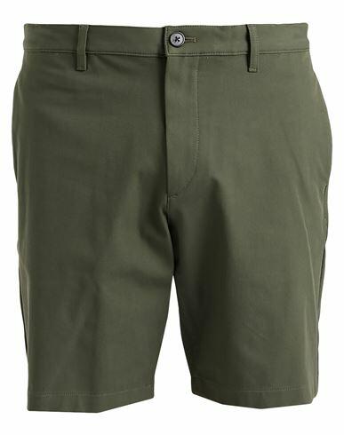 Theory Man Shorts & Bermuda Shorts Military green Cotton, Nylon, Elastane Cover