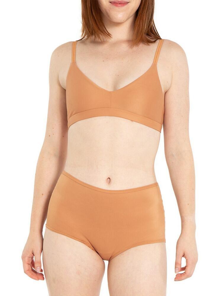 Nude Barre Women's Solid Wireless Bralette - 9AM Orange Cover