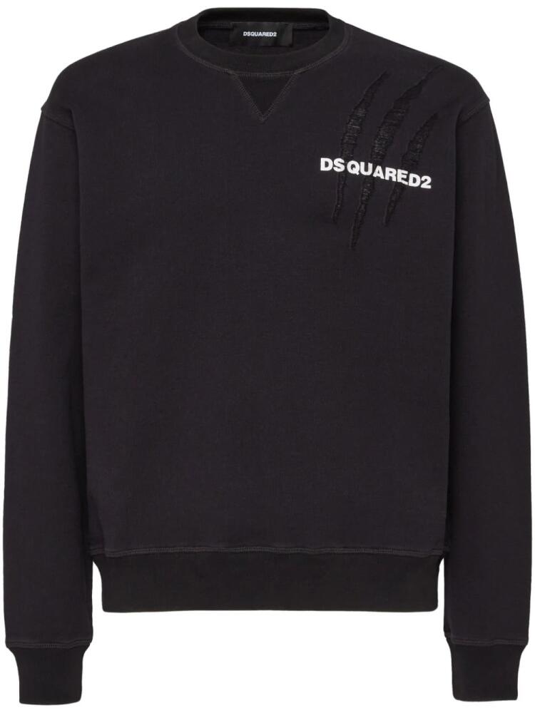 DSQUARED2 logo-print cotton sweatshirt - Black Cover